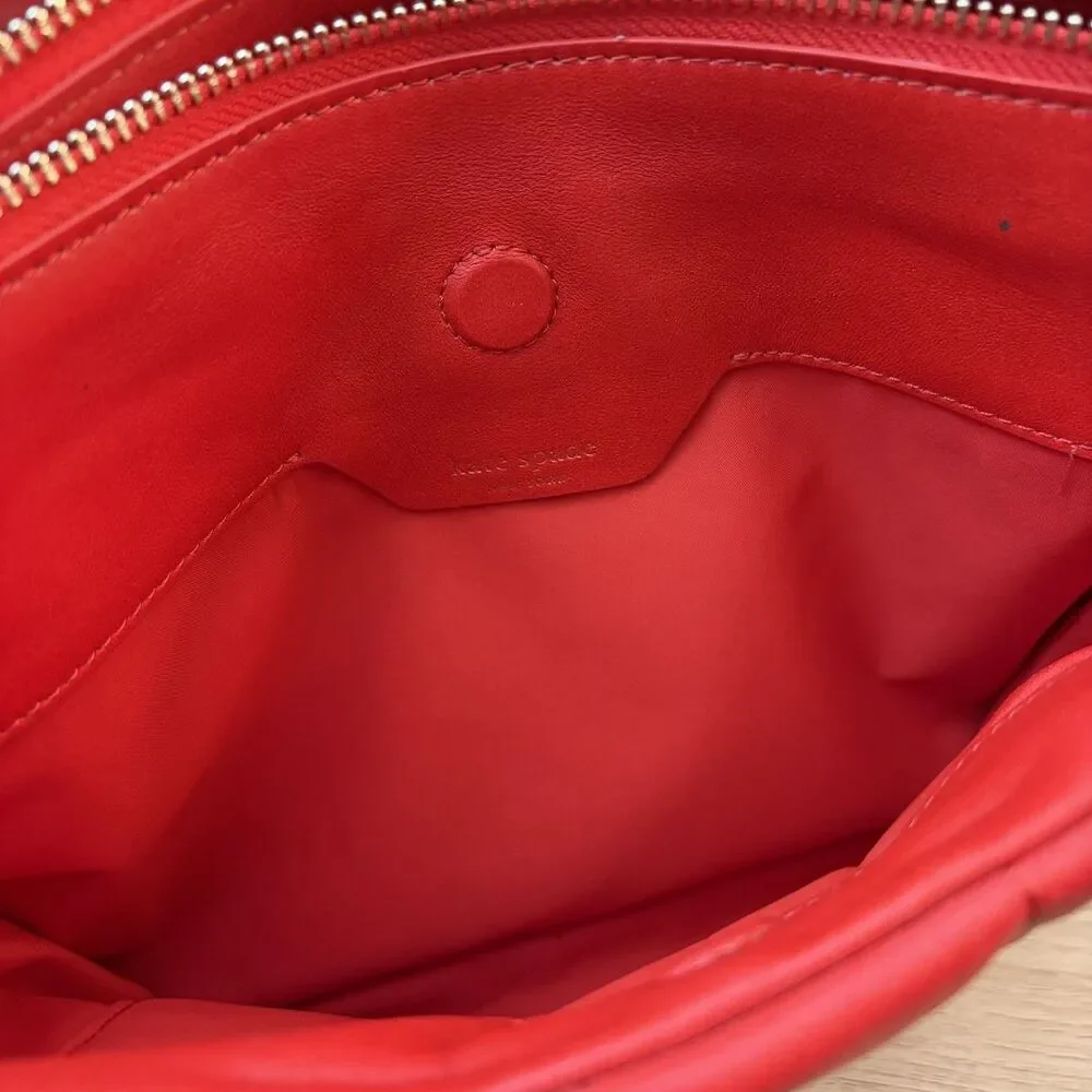 Kate Spade Softwhere Quilted Lambskin Leather Mini Tote Bright Red / No strap